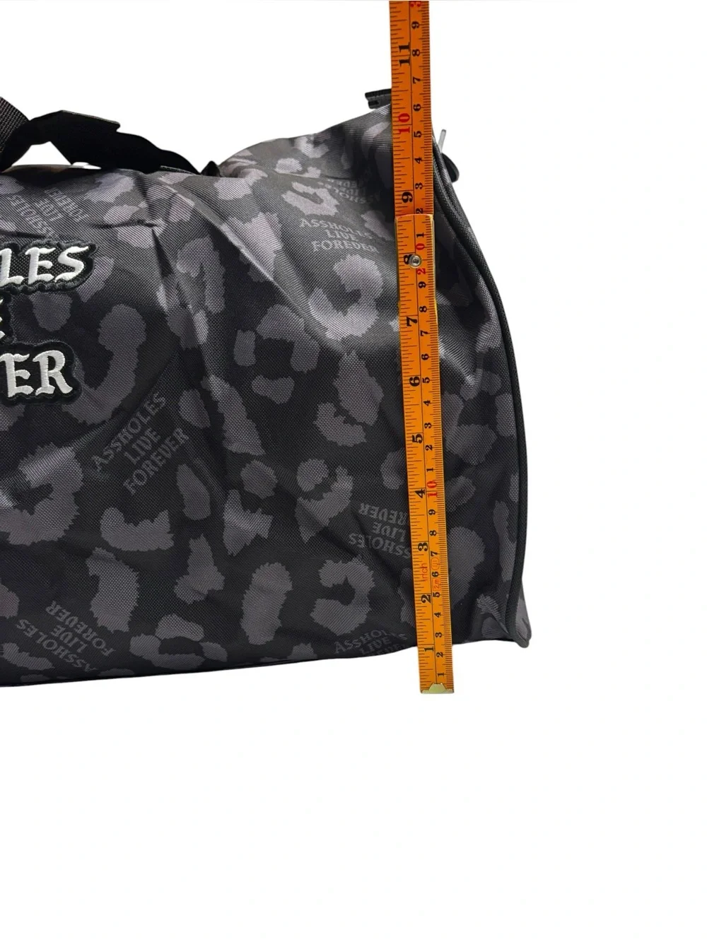 Assholes Live Forever Emotional Baggage Black Cheetah Animal Duffel Bag NWOT